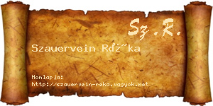 Szauervein Réka névjegykártya